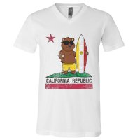 San Diego California Surfer Bear Surfing Men Women Kids Teen V-Neck T-Shirt