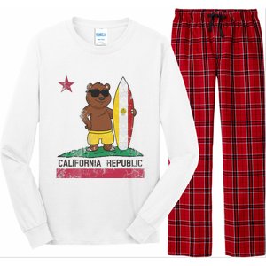 San Diego California Surfer Bear Surfing Men Women Kids Teen Long Sleeve Pajama Set