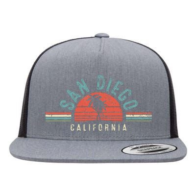 San Diego California Retro Vintage Gift Flat Bill Trucker Hat