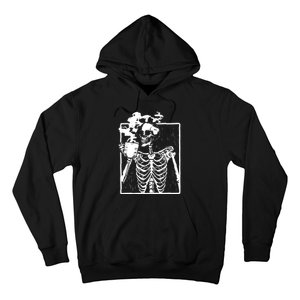 Skeleton Drinking Coffee Hoodie