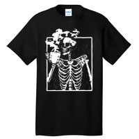 Skeleton Drinking Coffee Tall T-Shirt