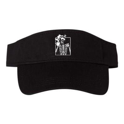 Skeleton Drinking Coffee Valucap Bio-Washed Visor