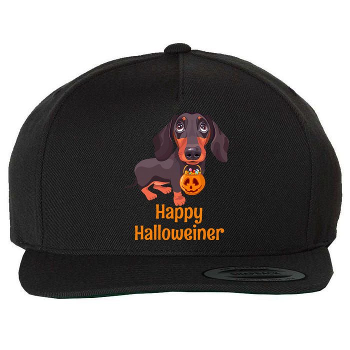 Spooky Dachshund Costume for a Howling Halloween Wool Snapback Cap