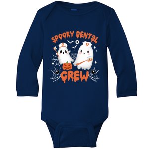 Spooky Dental Crew Dentist Squad Halloween Dentistry Team Funny Gift Baby Long Sleeve Bodysuit