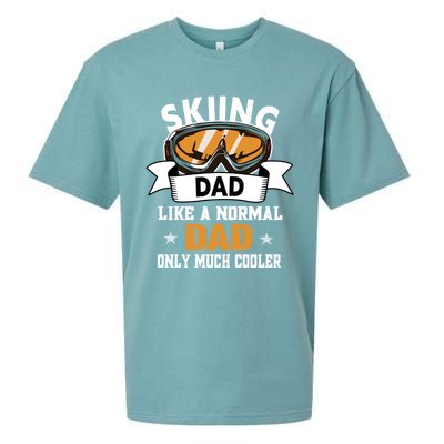 Skiing Dad Cool Gift Snow Sport Funny Dad Ski Skiing Gift Sueded Cloud Jersey T-Shirt