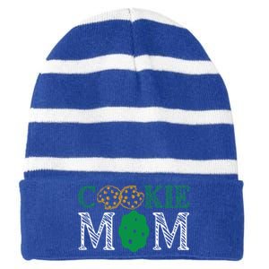 Scout Design Cookie Mom Funny Troop Leader Cookie Funny Gift Striped Beanie with Solid Band