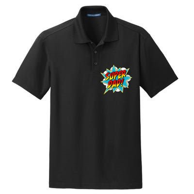 Super Dad Comic Book Superhero Father's Day Dry Zone Grid Polo