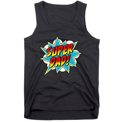 Super Dad Comic Book Superhero Father's Day Tank Top