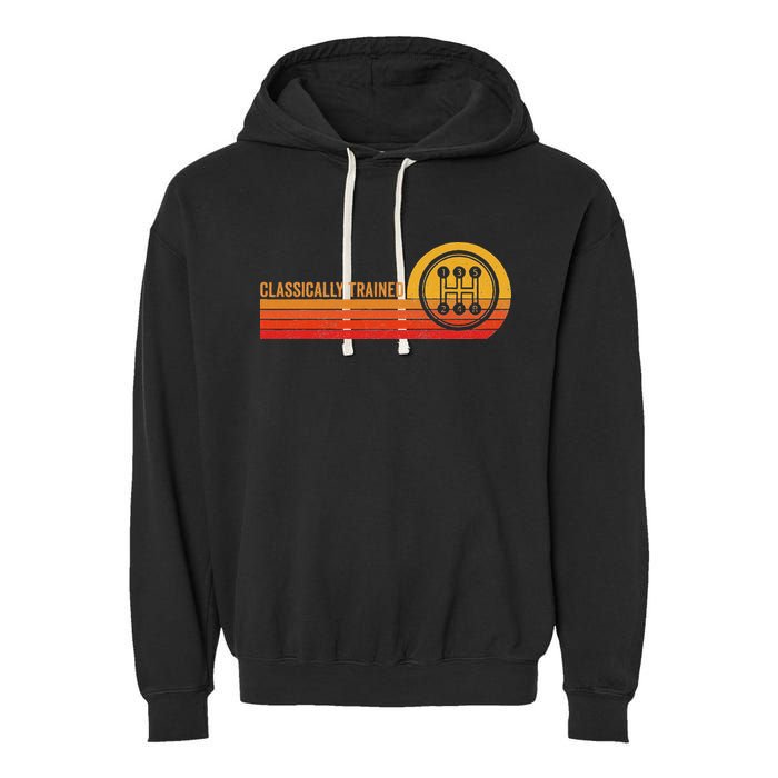 Stick Driver Classically Trained Manual Transmission Retro Garment-Dyed Fleece Hoodie
