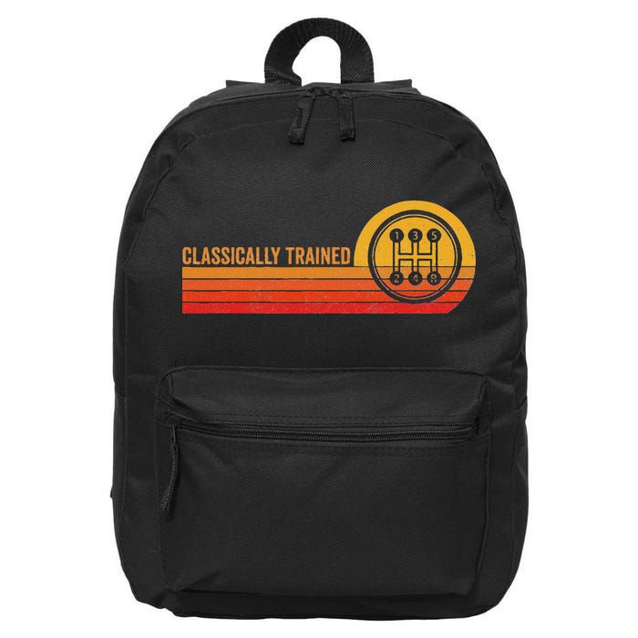 Stick Driver Classically Trained Manual Transmission Retro 16 in Basic Backpack