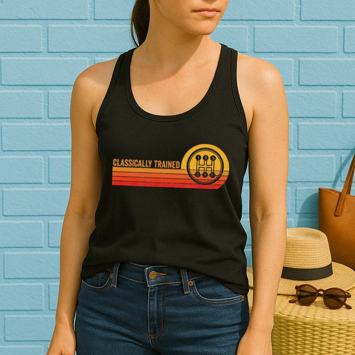 Stick Driver Classically Trained Manual Transmission Retro Womens Tank Top