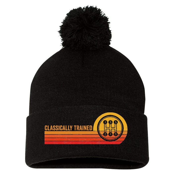 Stick Driver Classically Trained Manual Transmission Retro Pom Pom 12in Knit Beanie