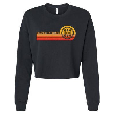 Stick Driver Classically Trained Manual Transmission Retro Cropped Pullover Crew