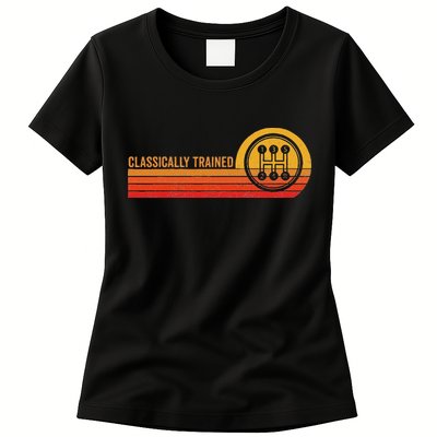 Stick Driver Classically Trained Manual Transmission Retro Womens T-Shirt