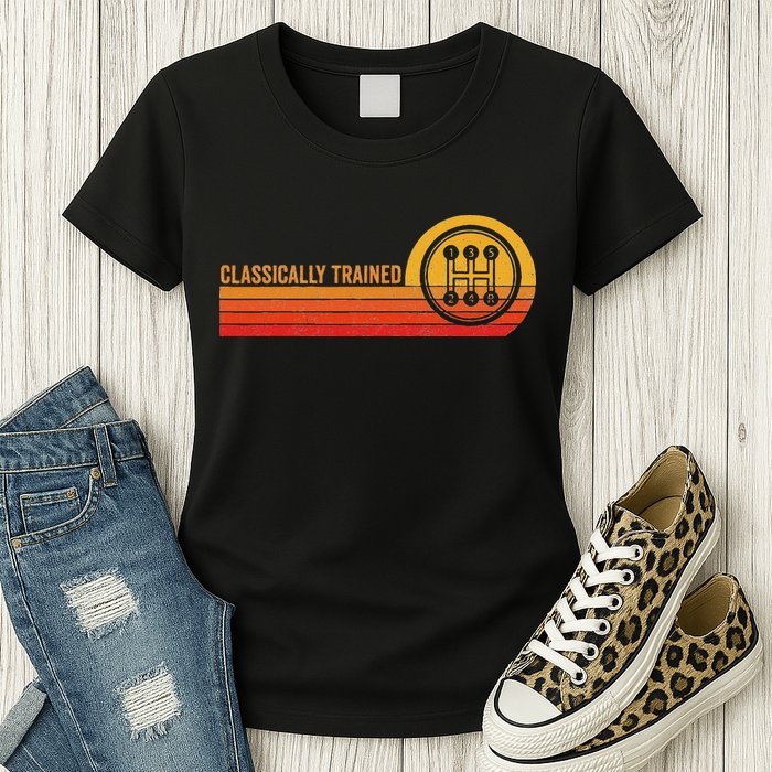 Stick Driver Classically Trained Manual Transmission Retro Womens T-Shirt