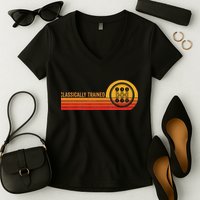 Stick Driver Classically Trained Manual Transmission Retro Women's V-Neck T-Shirt