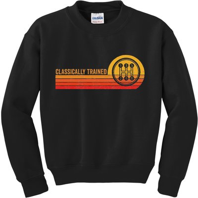 Stick Driver Classically Trained Manual Transmission Retro Kids Sweatshirt