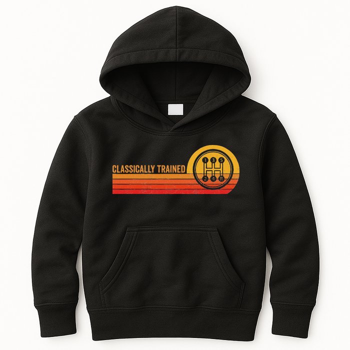 Stick Driver Classically Trained Manual Transmission Retro Kids Hoodie