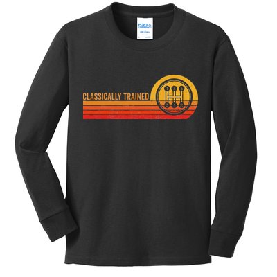 Stick Driver Classically Trained Manual Transmission Retro Kids Long Sleeve Shirt