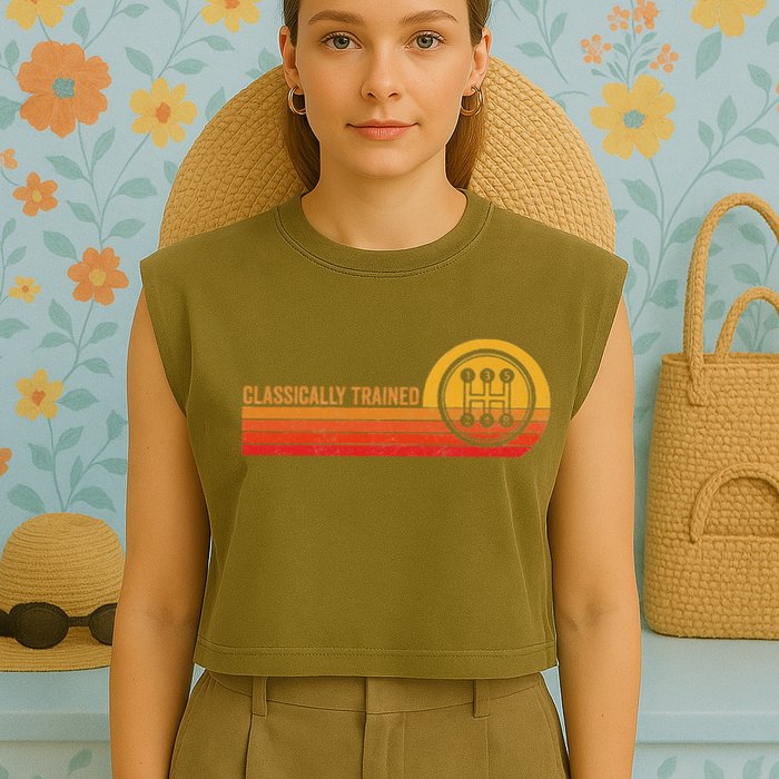 Stick Driver Classically Trained Manual Transmission Retro Garment-Dyed Women's Muscle Tee