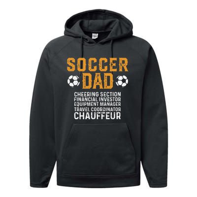 Soccer Dad Cheering Section Financial Investor Equipment Performance Fleece Hoodie