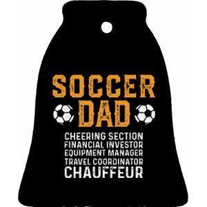 Soccer Dad Cheering Section Financial Investor Equipment Ceramic Bell Ornament