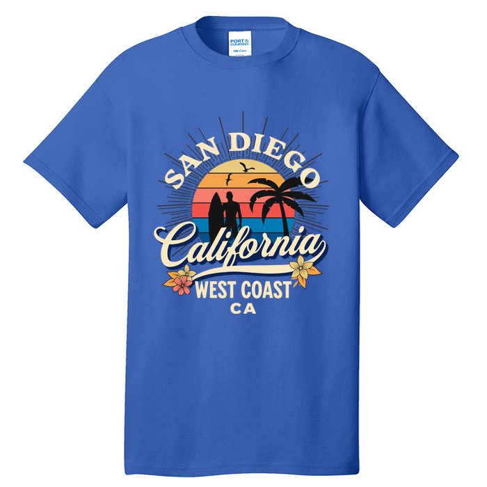 San Diego California Beach Surf Summer Vacation Vintage Cute Gift Tall T-Shirt