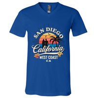 San Diego California Beach Surf Summer Vacation Vintage Cute Gift V-Neck T-Shirt