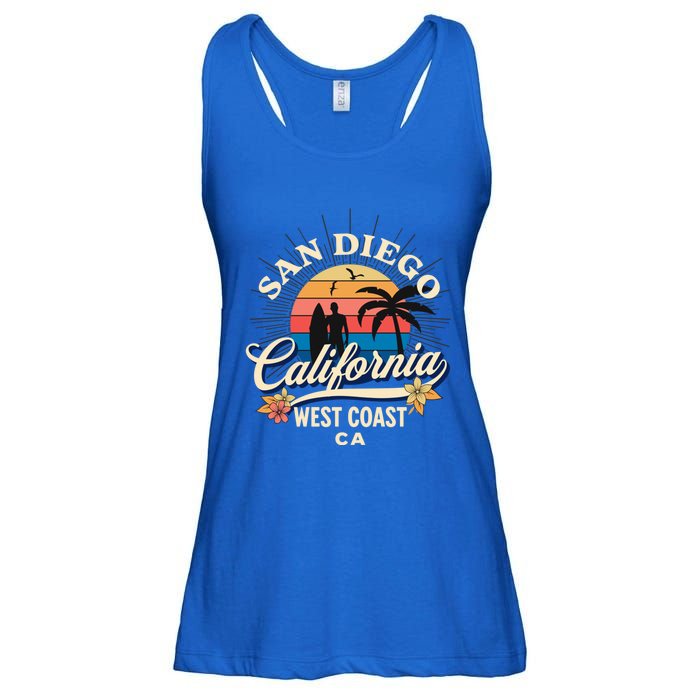 San Diego California Beach Surf Summer Vacation Vintage Cute Gift Ladies Essential Flowy Tank