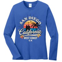 San Diego California Beach Surf Summer Vacation Vintage Cute Gift Ladies Long Sleeve Shirt