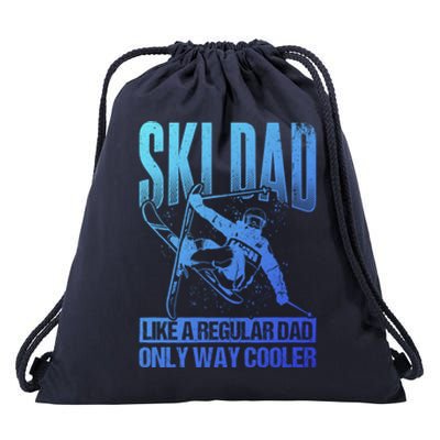 Ski Dad Cool Dad Best Dad Mountains Skiing Wintersport Gift Drawstring Bag