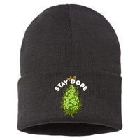 Stay Dope Cannabis Marijuana Bud Sustainable Knit Beanie
