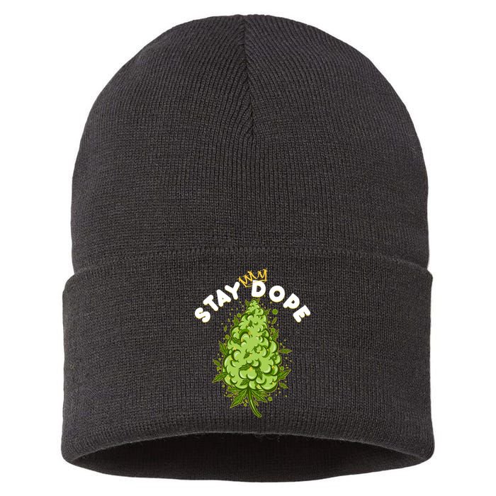 Stay Dope Cannabis Marijuana Bud Sustainable Knit Beanie