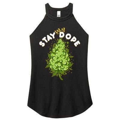 Stay Dope Cannabis Marijuana Bud Women's Perfect Tri Rocker Tank