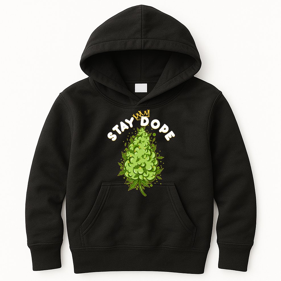 Stay Dope Cannabis Marijuana Bud Kids Hoodie