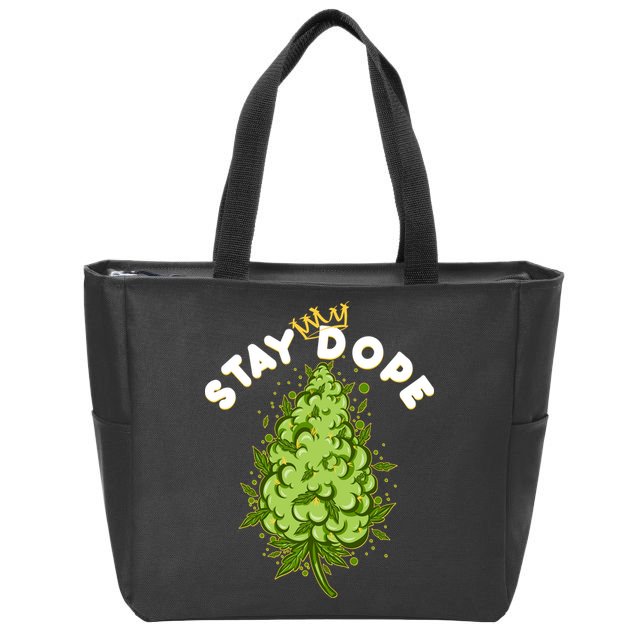 Stay Dope Cannabis Marijuana Bud Zip Tote Bag