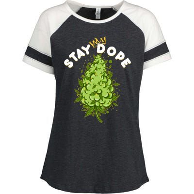 Stay Dope Cannabis Marijuana Bud Enza Ladies Jersey Colorblock Tee