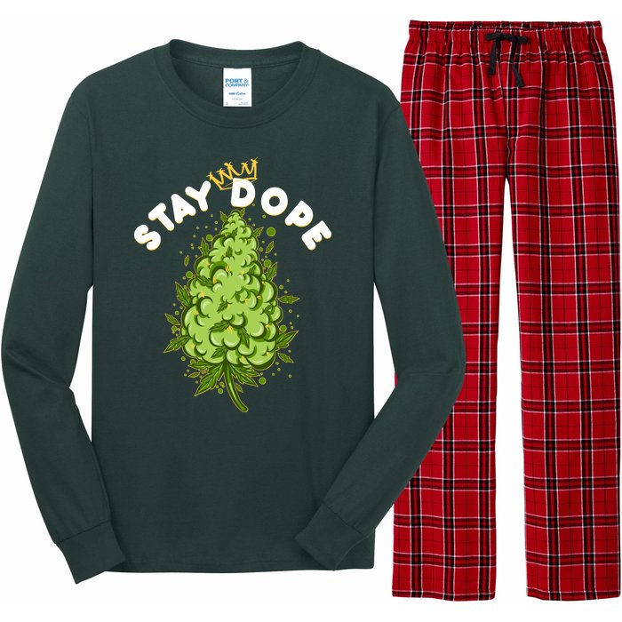 Stay Dope Cannabis Marijuana Bud Long Sleeve Pajama Set