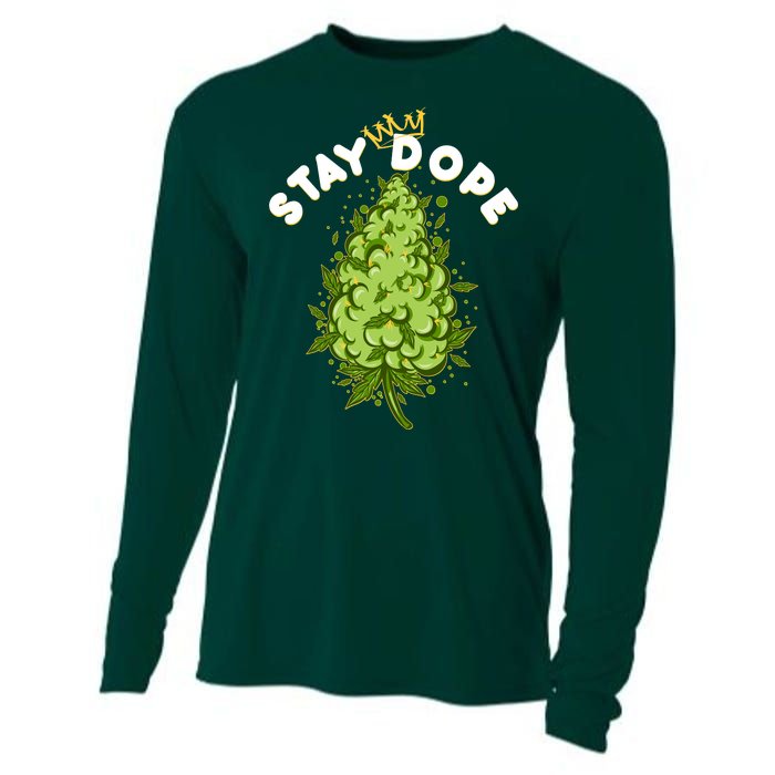 Stay Dope Cannabis Marijuana Bud Cooling Performance Long Sleeve Crew