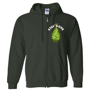 Stay Dope Cannabis Marijuana Bud Full Zip Hoodie