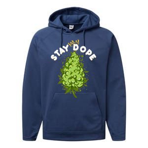 Stay Dope Cannabis Marijuana Bud Performance Fleece Hoodie