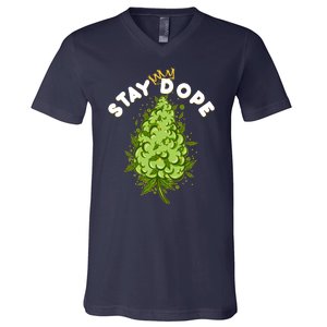 Stay Dope Cannabis Marijuana Bud V-Neck T-Shirt