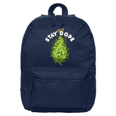 Stay Dope Cannabis Marijuana Bud 16 in Basic Backpack