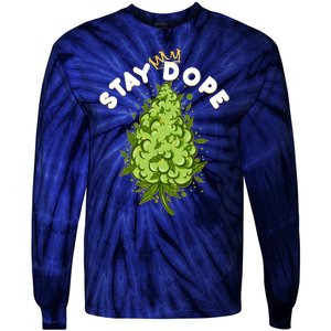 Stay Dope Cannabis Marijuana Bud Tie-Dye Long Sleeve Shirt