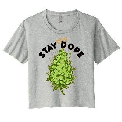 Stay Dope Cannabis Marijuana Bud Women's Crop Top Tee