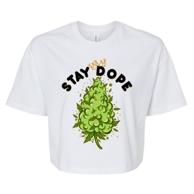 Stay Dope Cannabis Marijuana Bud Bella+Canvas Jersey Crop Tee