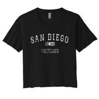 San Diego California CA Vintage Women's Crop Top Tee