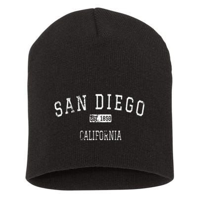 San Diego California CA Vintage Short Acrylic Beanie