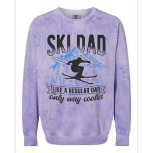 Ski Dad Cool Dad Best Dad Mountains Snowboard Ski Sport Funny Gift Colorblast Crewneck Sweatshirt