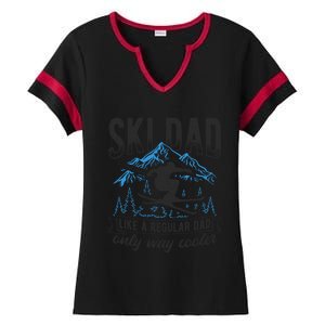 Ski Dad Cool Dad Best Dad Mountains Snowboard Ski Sport Funny Gift Ladies Halftime Notch Neck Tee